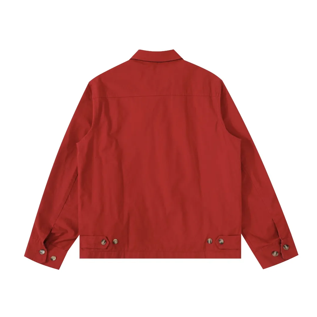 P360 #R43 Ralph Lauren/Ralph Lauren American vintage classic lapel old cadre retro jacket, thickened in autumn and winter, woolen lining, classic design, timeless classic, thick cotton fabric, showing a sense of vintage, collar and cuffs colorful plaid embellishment, looks good on both men and women, comfortable and comfortable, focuses on relaxed retro YYDS, one for each man and woman, an indispensable piece for autumn and winter, the hottest jacket at the moment The 100% cotton twill is thick and thick, and the pure cotton colorful plaid lining is distinguished by digital printing in the market. Exquisite embroidery. The Harrington jacket has a loose fit, is short and fat, and is super versatile. It is clean-fitting and is perfect for men and women!   Color: Khaki Navy Red Black Size: S/M/L/XL Length: 68 70 72 74 Sleeve Length: 63 64 65 66 Shoulder Width: 51 52 53 54 Bust: 126 130 134 138